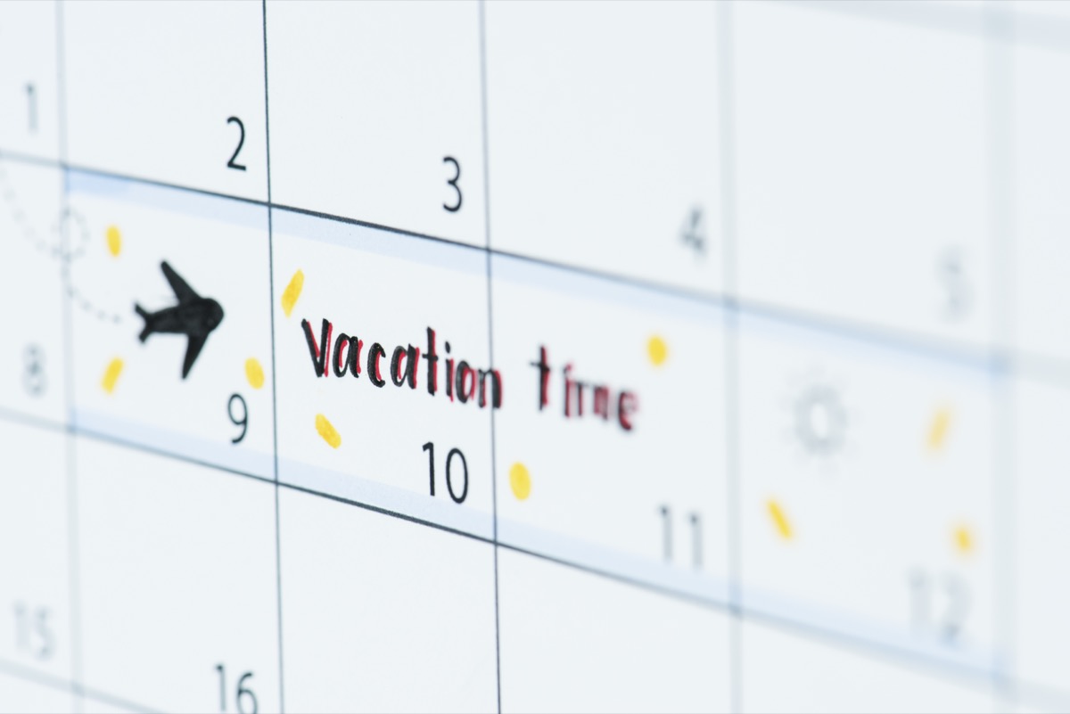 Calendrier utilisé pour planifier les congés payés d'un salarié